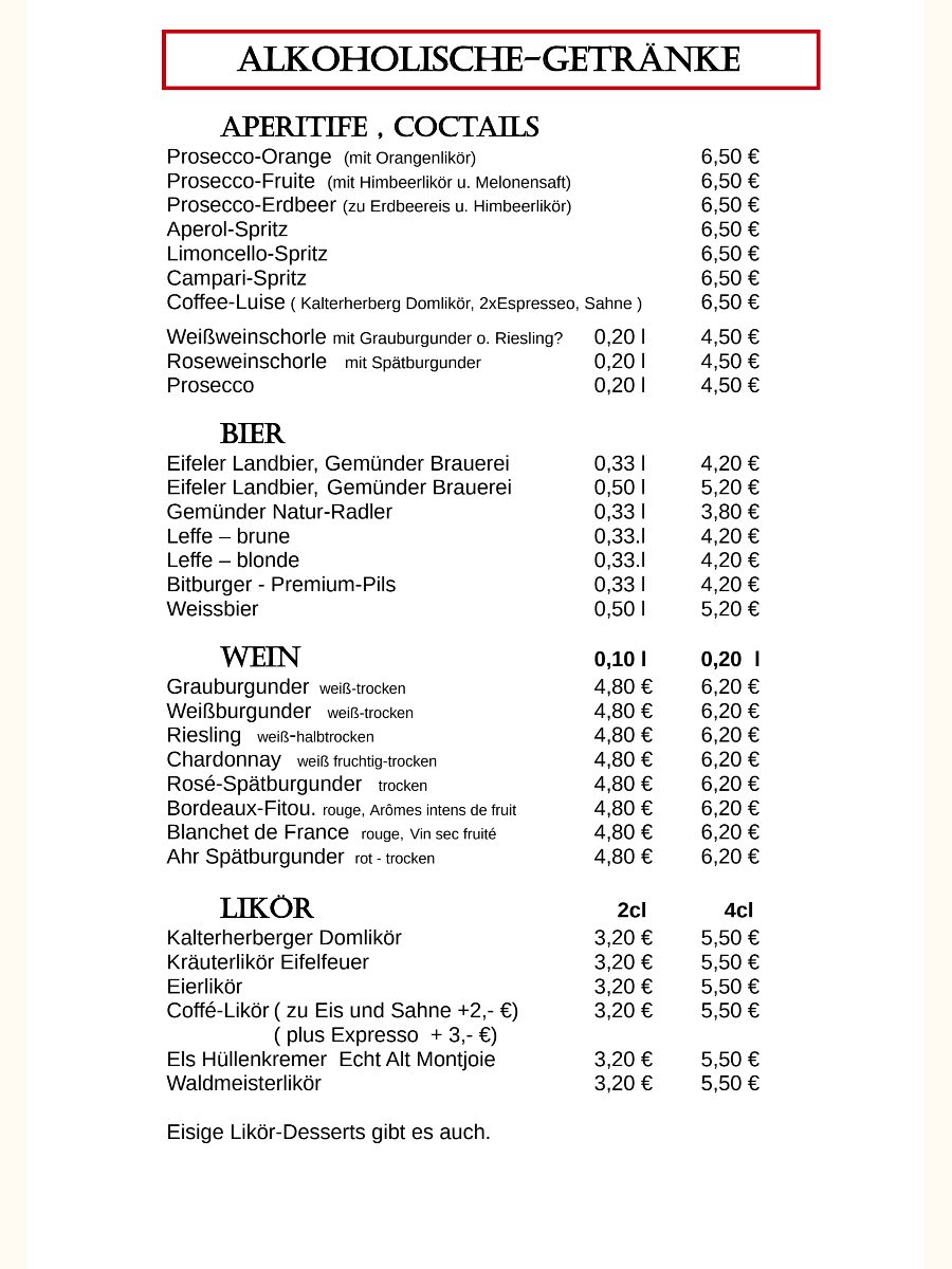Vorschau der Karte Alkoholische Getränke